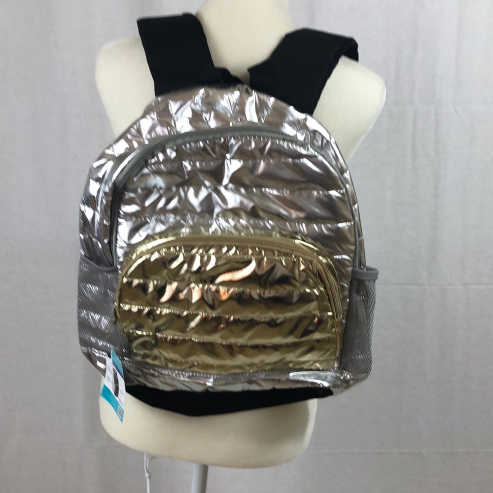 Silver and gold backpack